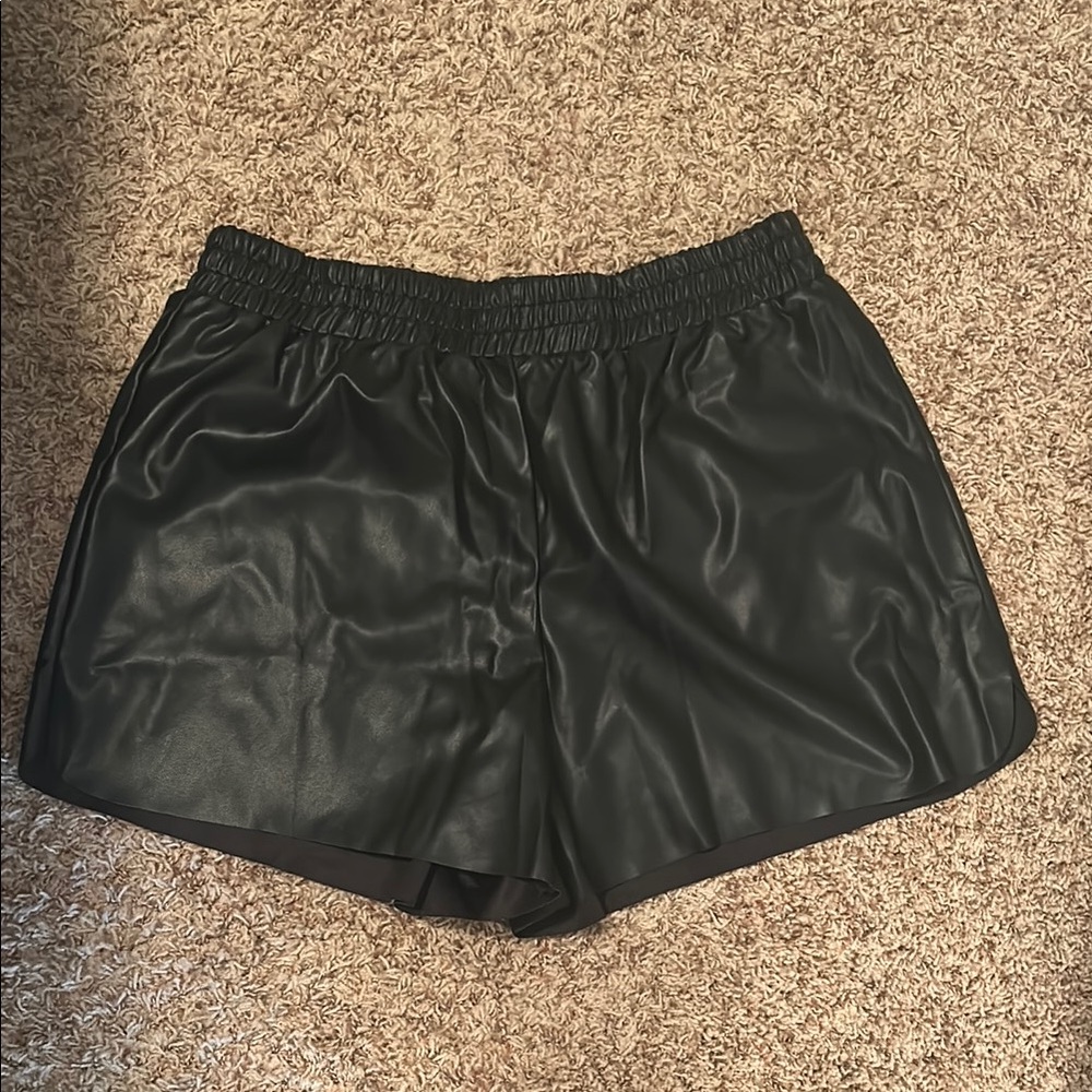 Black Faux Leather Shorts